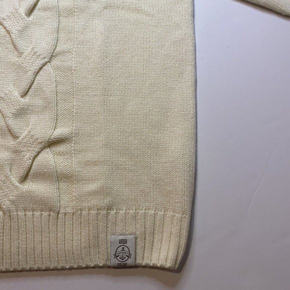 Casual Men Solid Ribbed Knit Sweater pullover size medium color lvory - Picture 8 of 9